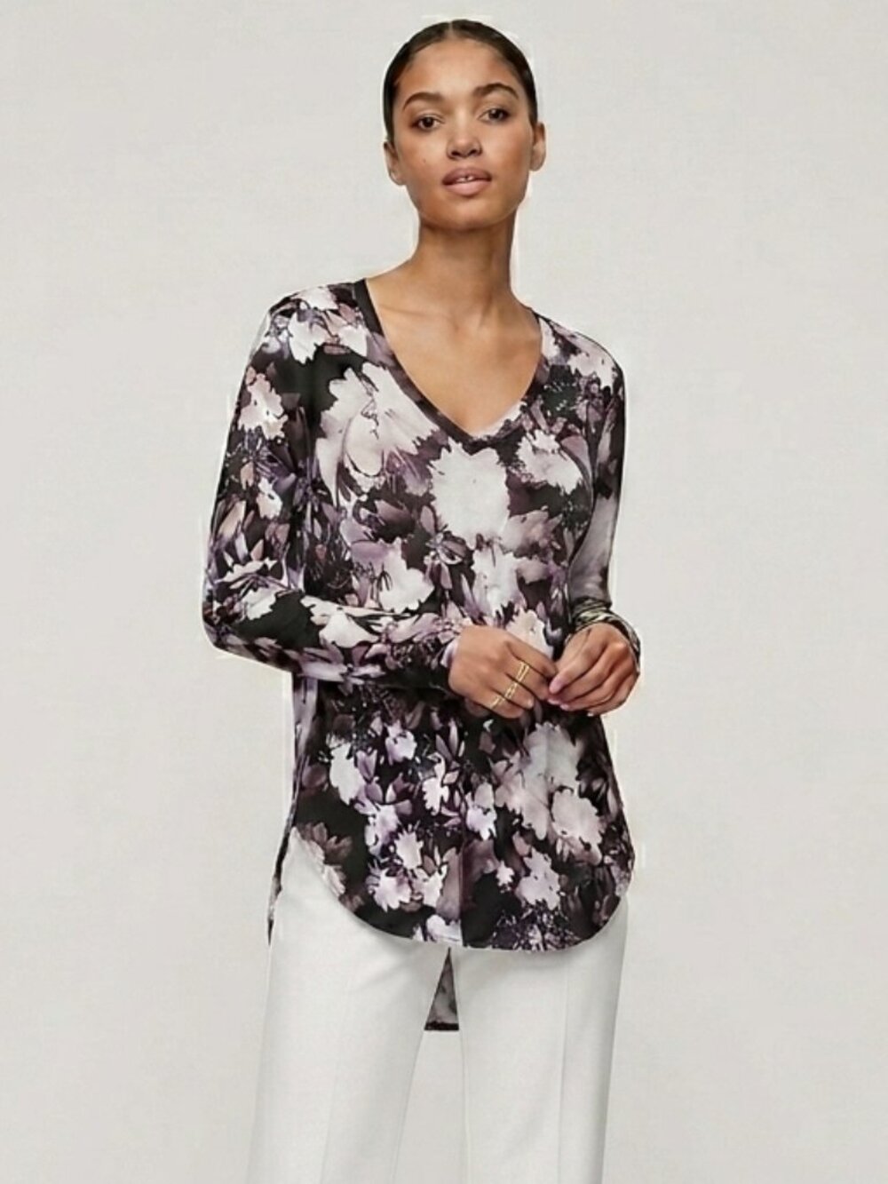 Aritzia Wilfred Floral Long Sleeve Top